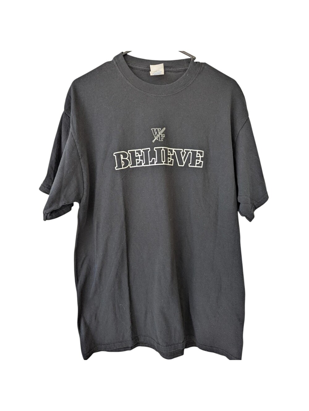 Wake Forest Demon Deacons T-Shirt Mens Large Black BELIEVE Football Tee 21x29